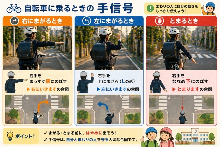 2026年4月からの自転車ルール再確認｜家族で覚えたい「手信号」の基本